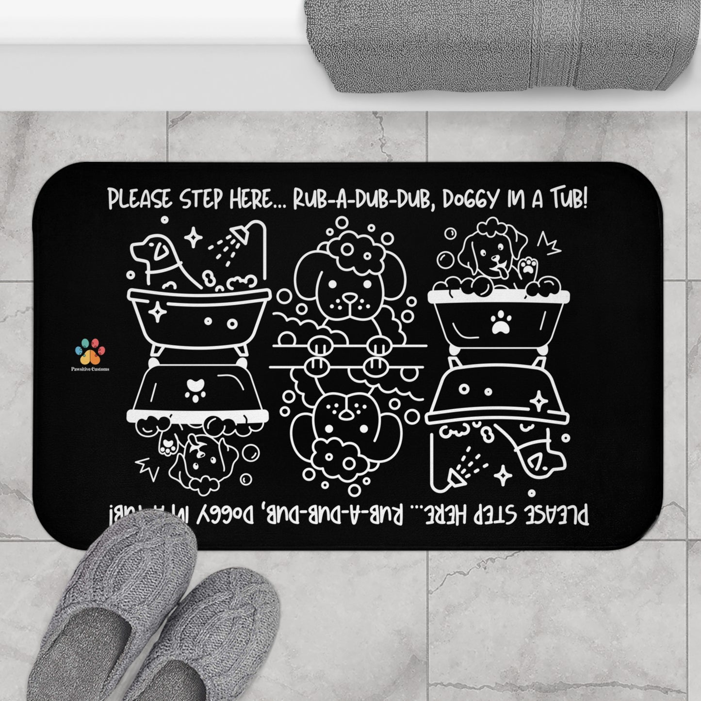 Doggy In a Tub Bath Mat