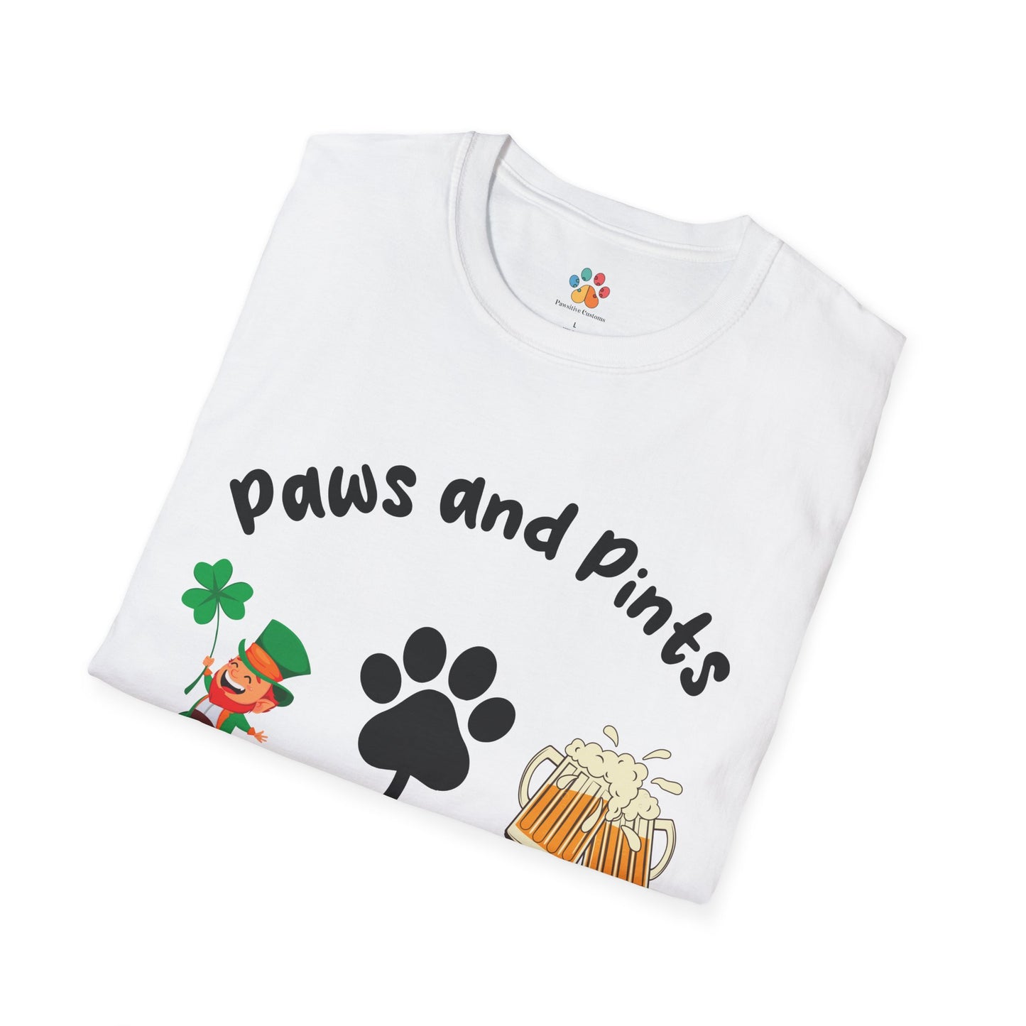 St. Patrick's Day Dog T-Shirt: Paws and Pints Shamrock Tee