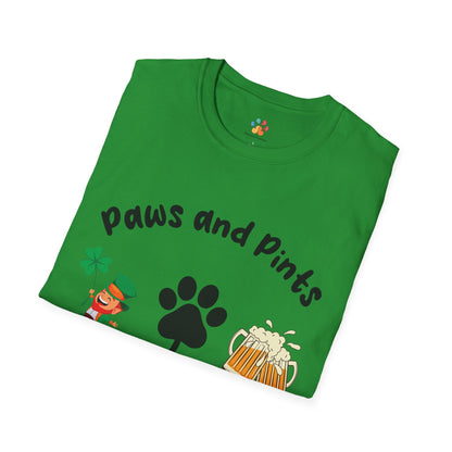 St. Patrick's Day Dog T-Shirt: Paws and Pints Shamrock Tee