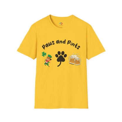 St. Patrick's Day Dog T-Shirt: Paws and Pints Shamrock Tee