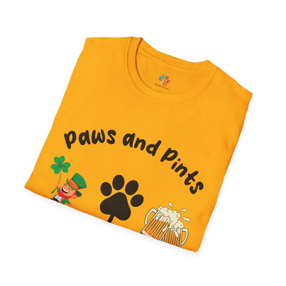 St. Patrick's Day Dog T-Shirt: Paws and Pints Shamrock Tee