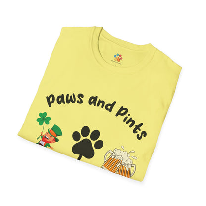 St. Patrick's Day Dog T-Shirt: Paws and Pints Shamrock Tee