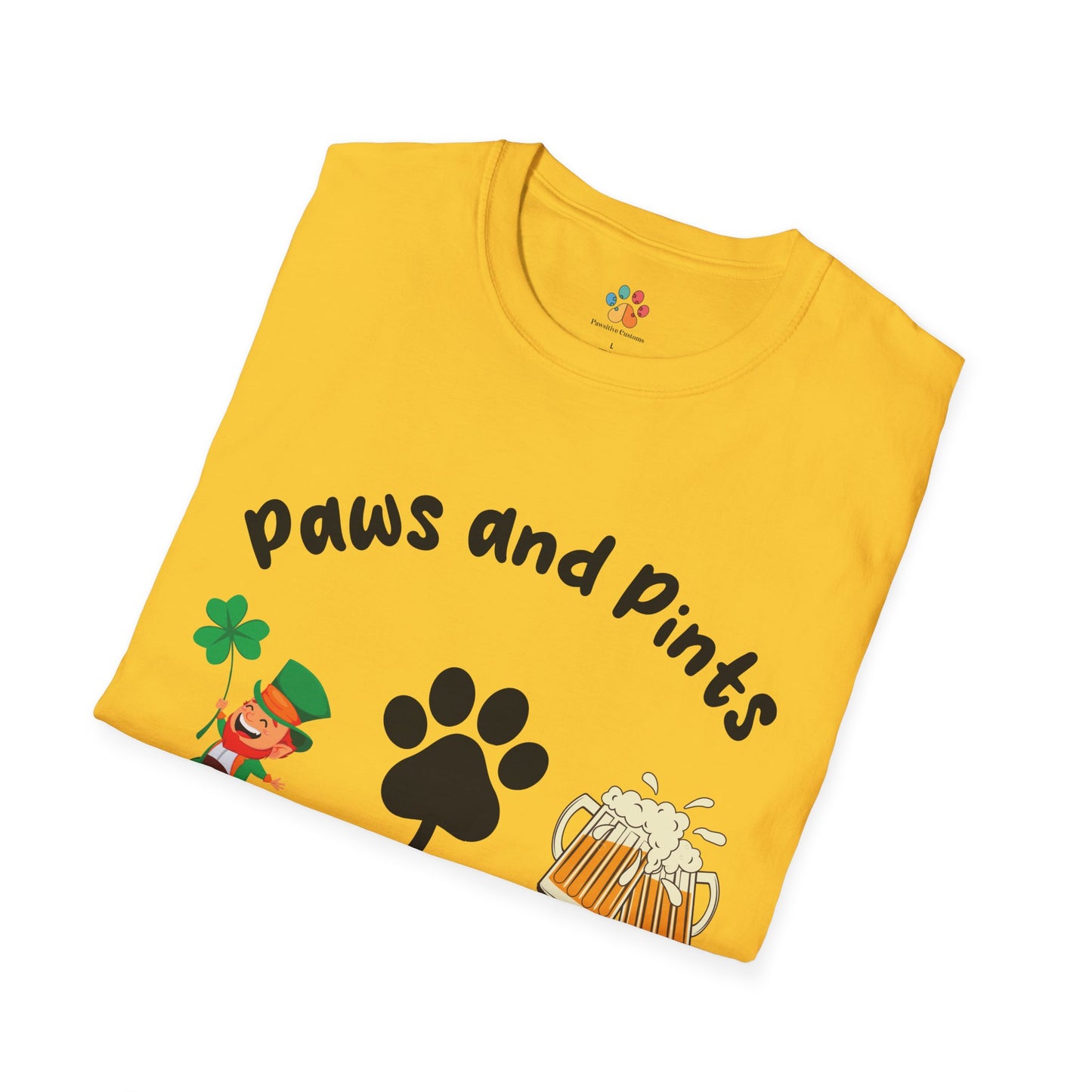 St. Patrick's Day Dog T-Shirt: Paws and Pints Shamrock Tee