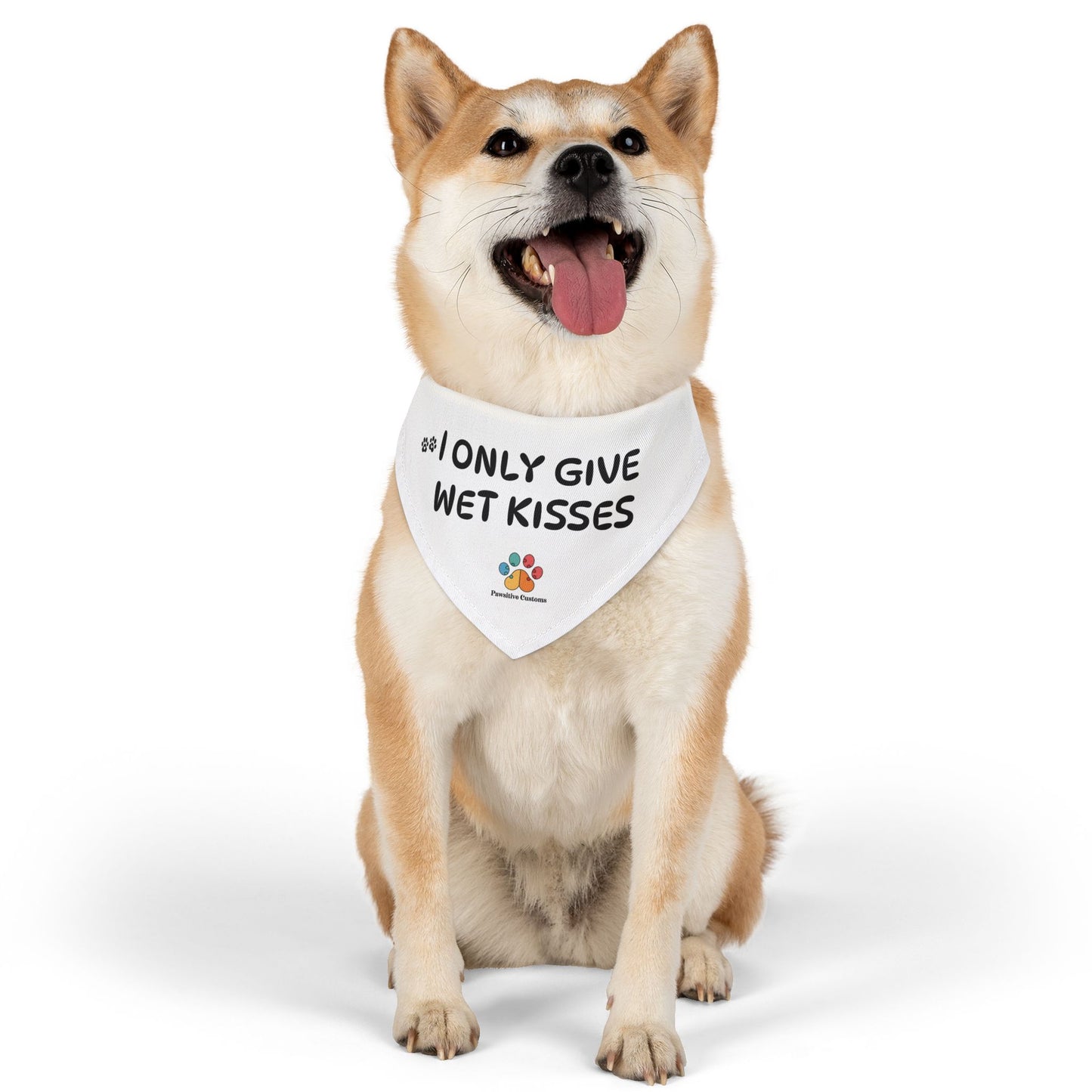 Pet Bandana Collar: 'I Only Give Wet Kisses'