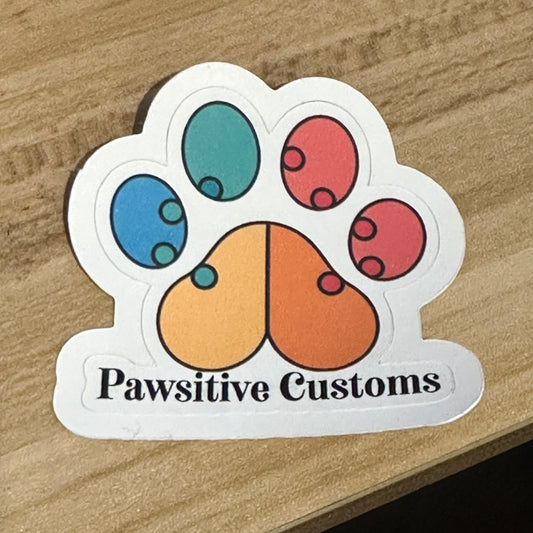 Pawsitive Customs Logo Sticker | 2in x 2in